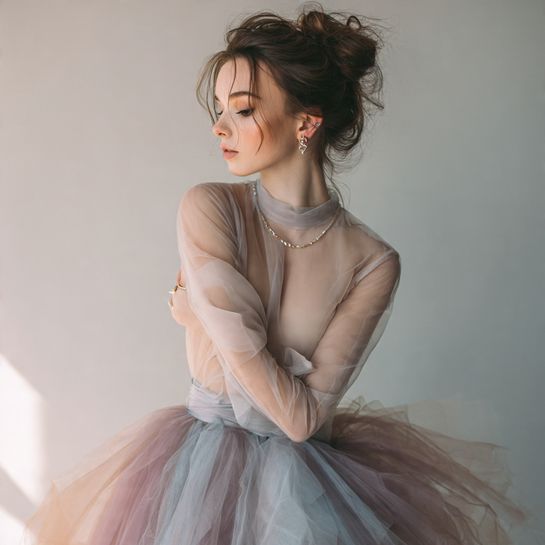  Tulle Skirt with a Fitted Top
