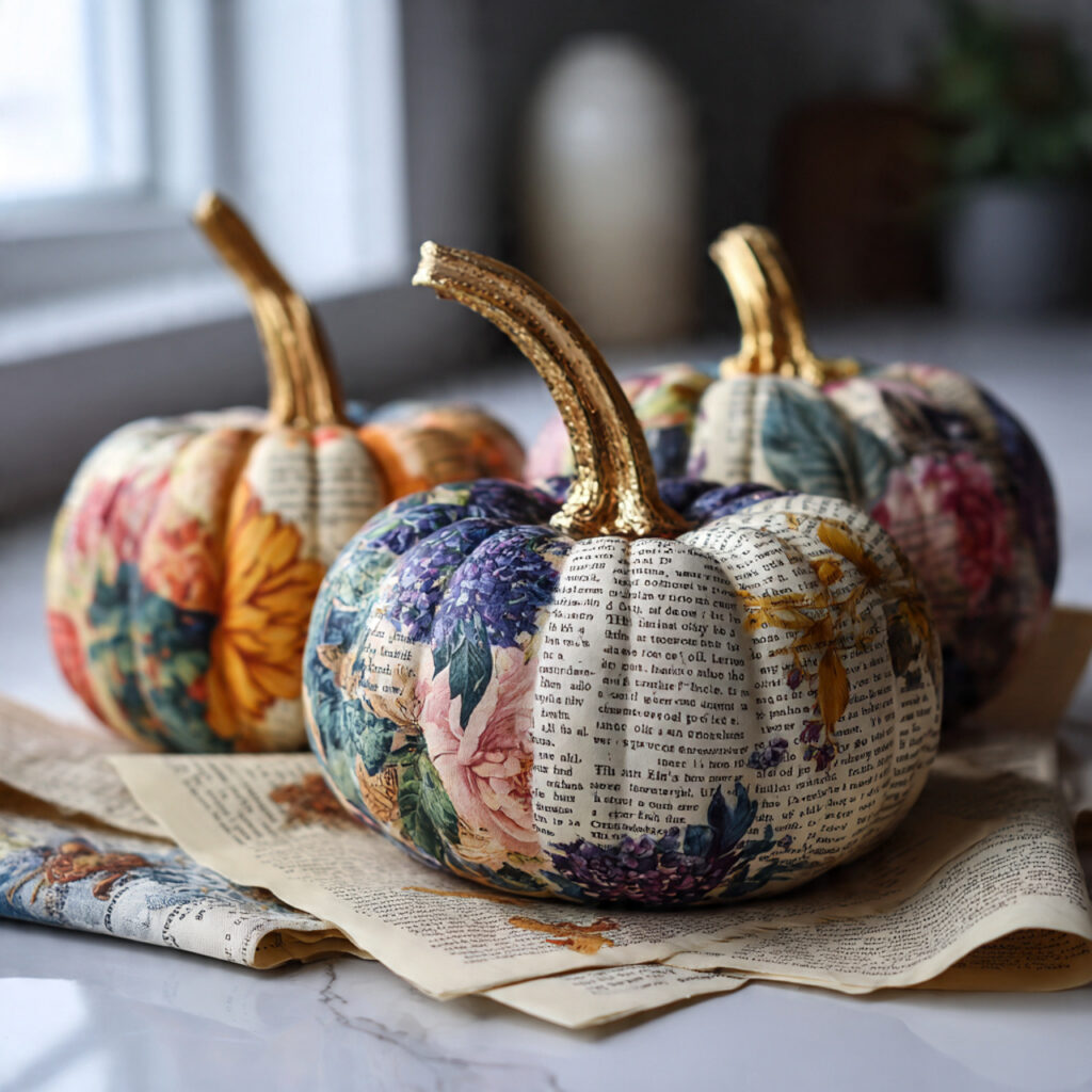 Decoupage Pumpkins
