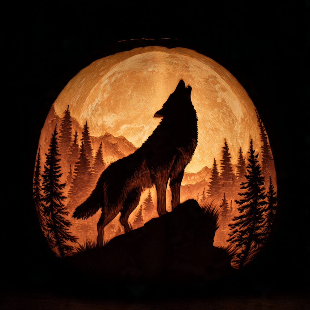 Howling Wolf Silhouette