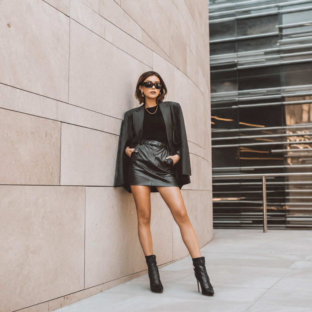 The Faux Leather Mini Skirt