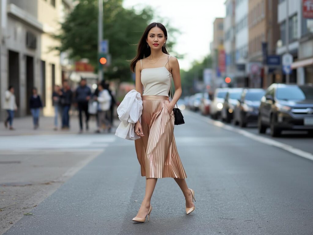 The Pleated Midi Skirt
