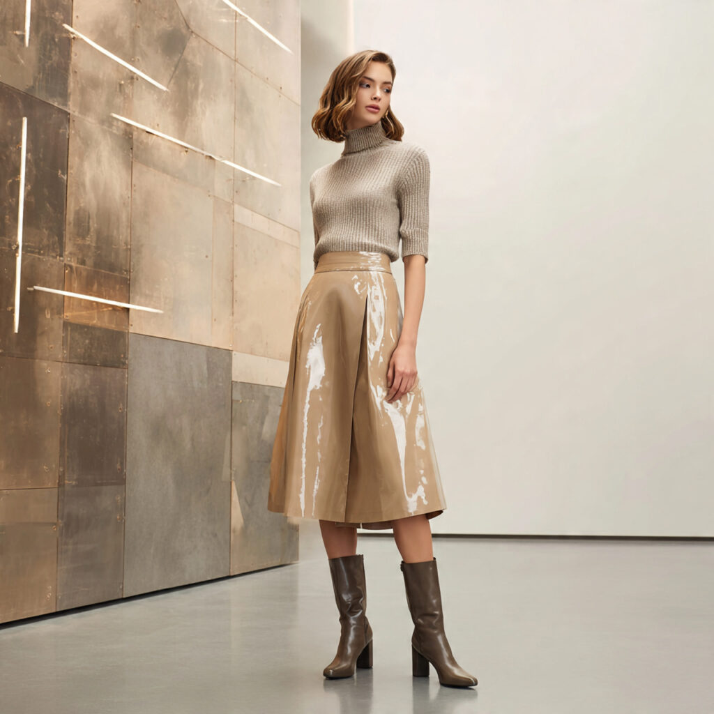 The Pleather or Coated Skirt