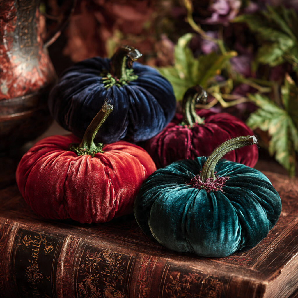Velvet-Covered Pumpkins