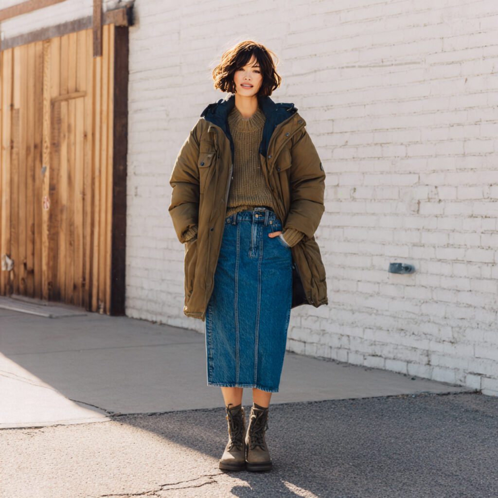 a_woman_wearing_a_denim_midi_skirt