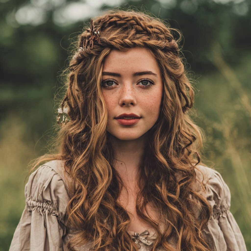 Braided Crown with Curls