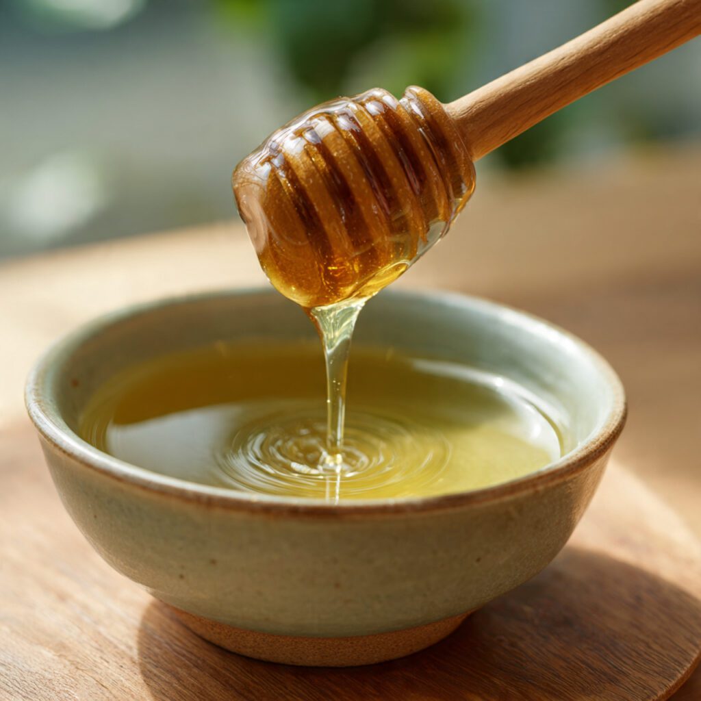 brewed_green_tea_mixed_with_honey_in