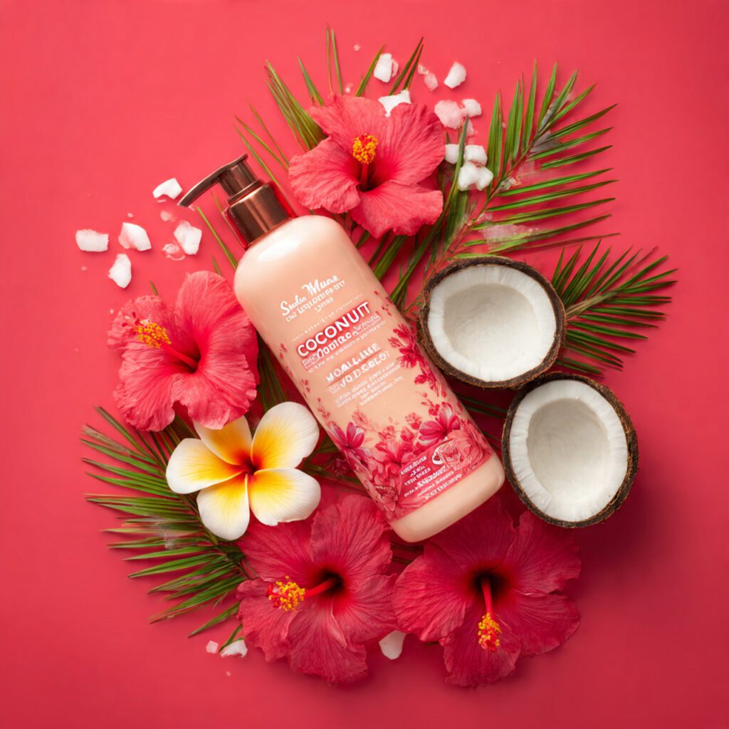 bright_tropical_themed_product_shot_featuring_shea_moisture