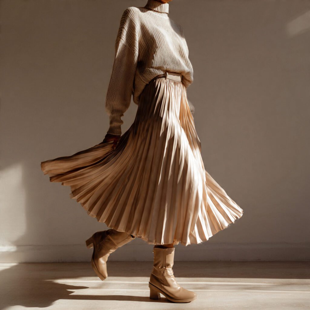 chic_high_waisted_pleated_skirt_paired_with_a