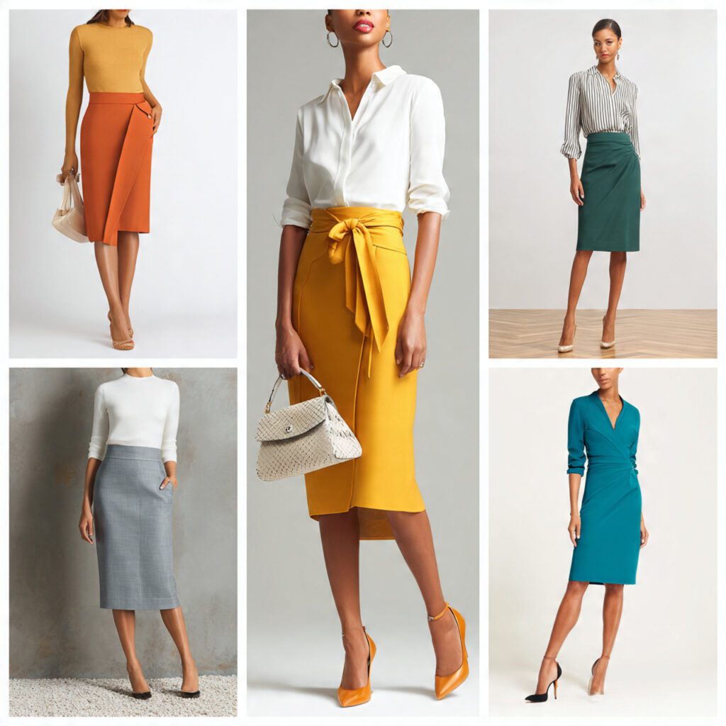 collage_of_skirts_styled_for_office_casual
