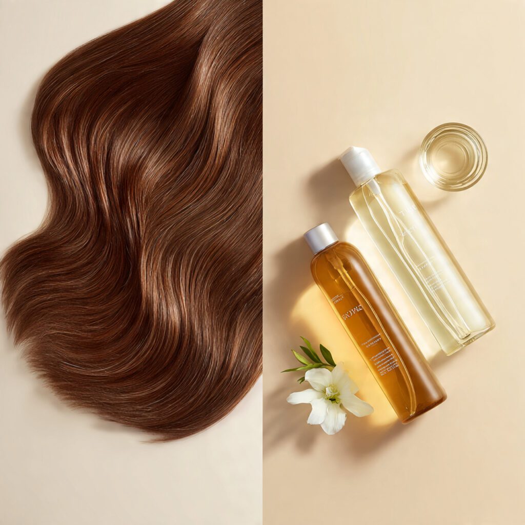 comparison_style_image_showing_lightweight_hair_products_versus