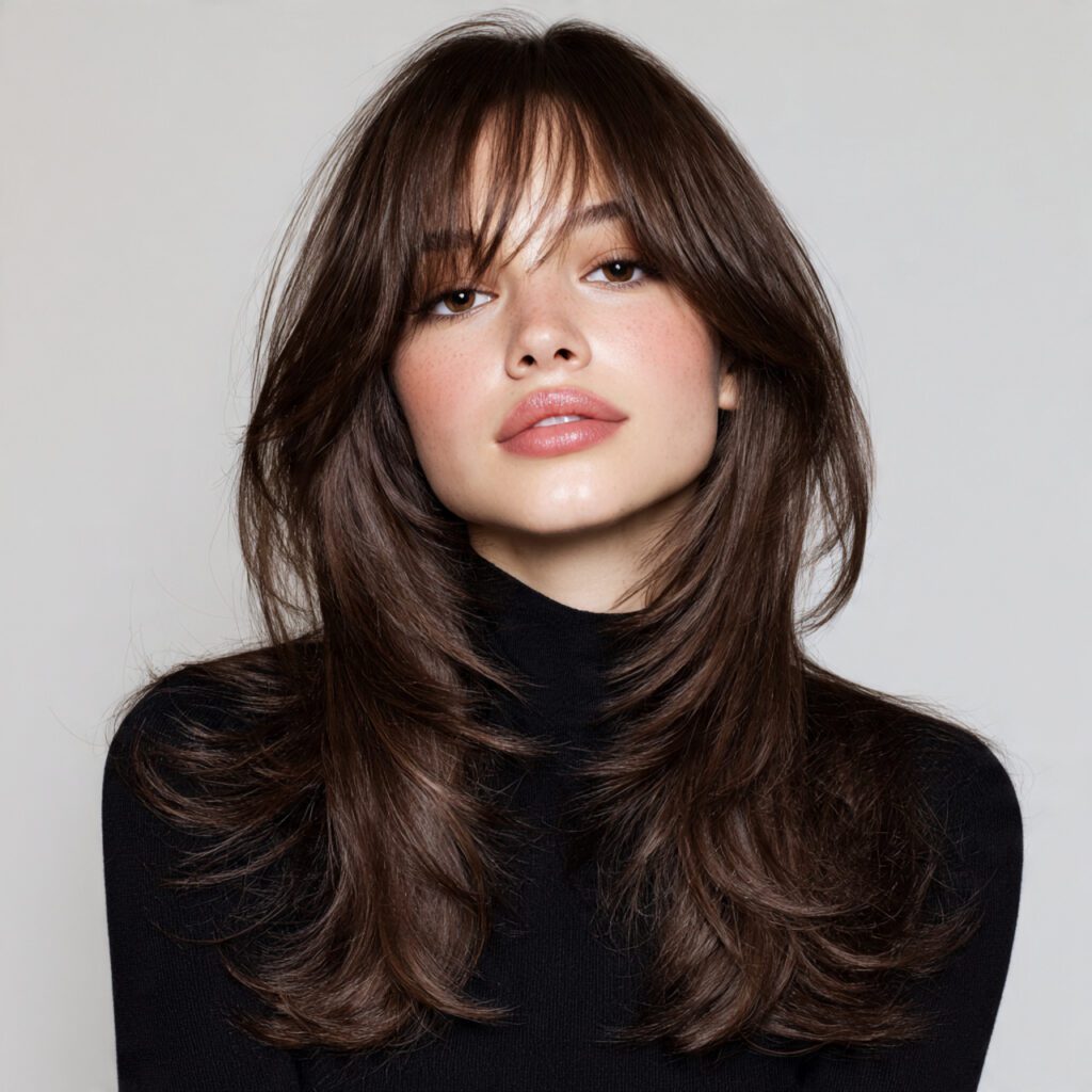curtain_bangs_blended_into_layered_medium_length_hair