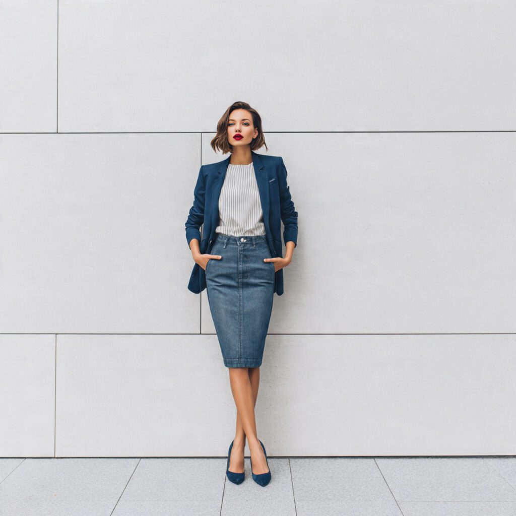 denim_pencil_skirt_tailored_blazer_heels_professional_chic