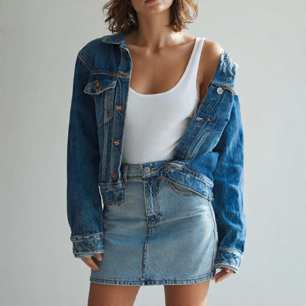 denim_skirt_paired_with_denim_jacket_matching