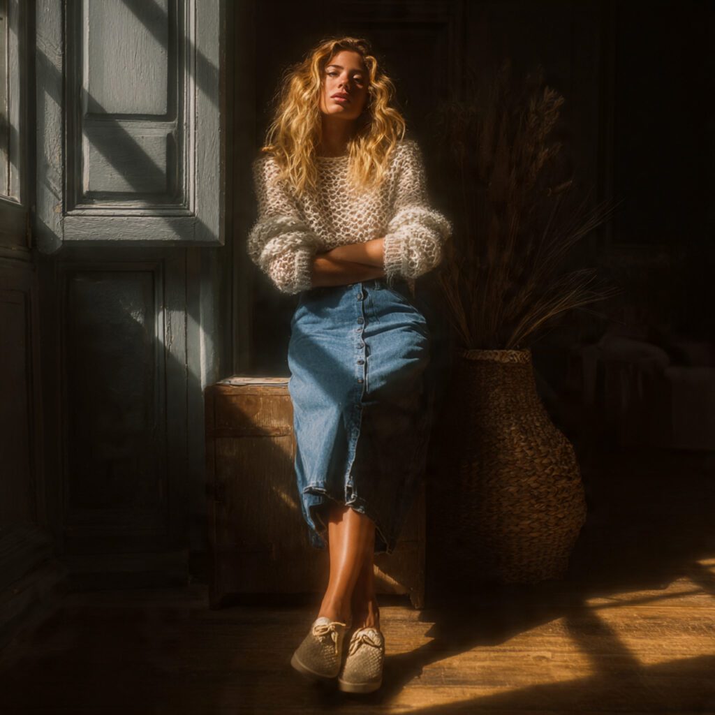 denim_skirt_with_textured_knit_or_crochet