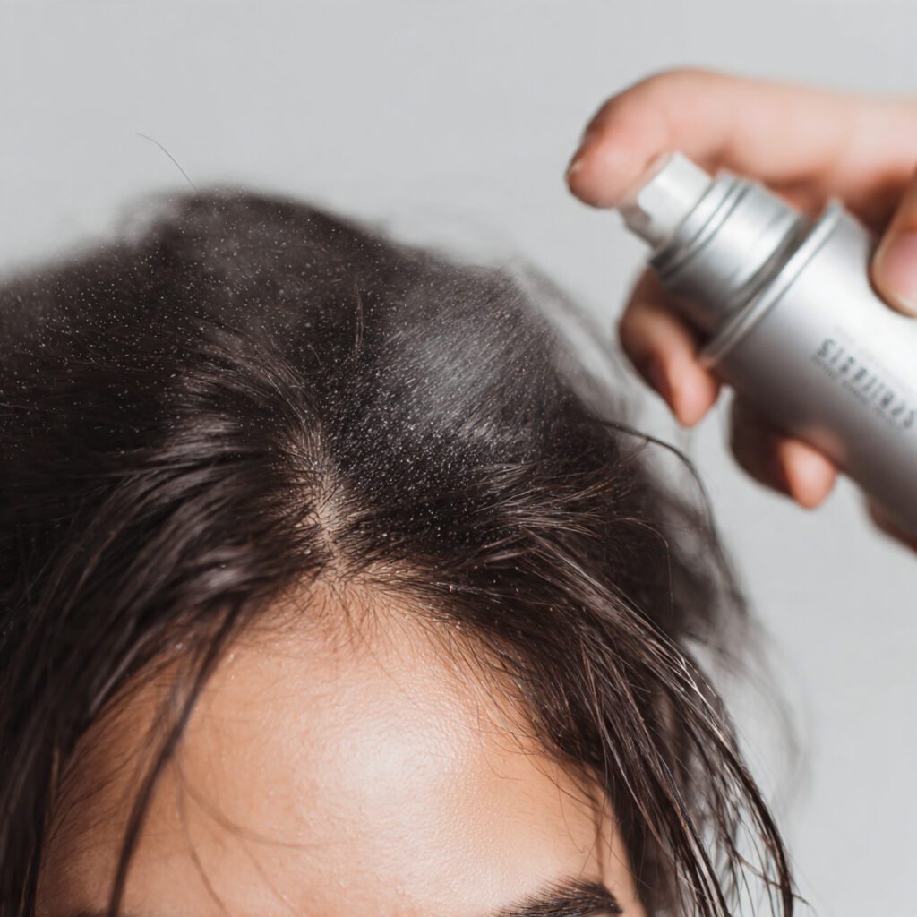 dry_shampoo_being_sprayed_at_the_roots
