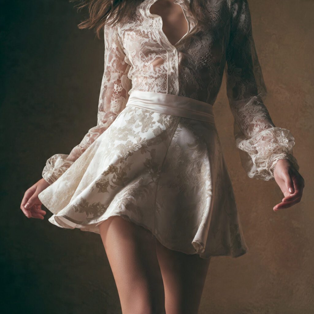 feminine_flared_high_waisted_skirt_styled_with_a