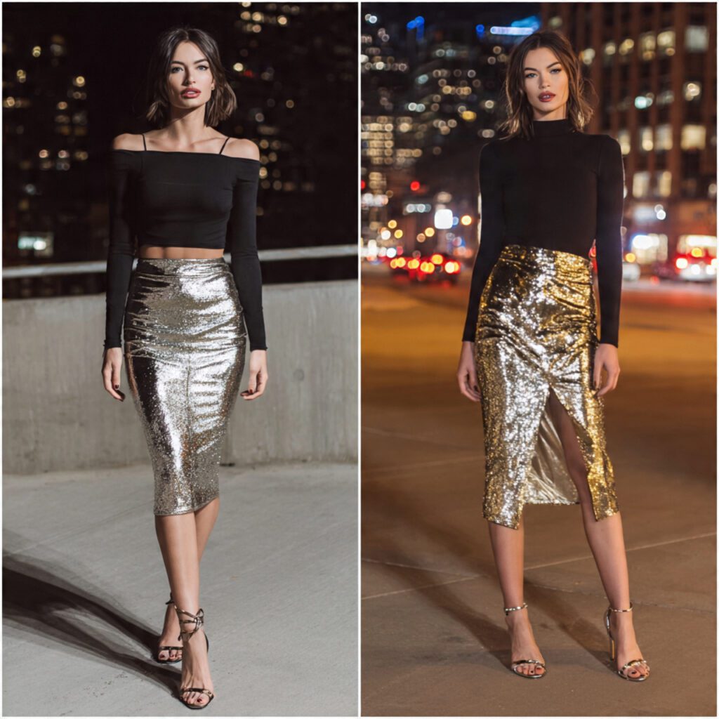 glam_metallic_skirt_with_simple_black_top
