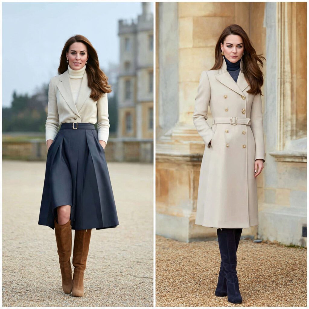 kate_middleton_inspired_midi_skirt_outfit_tailored_coat 