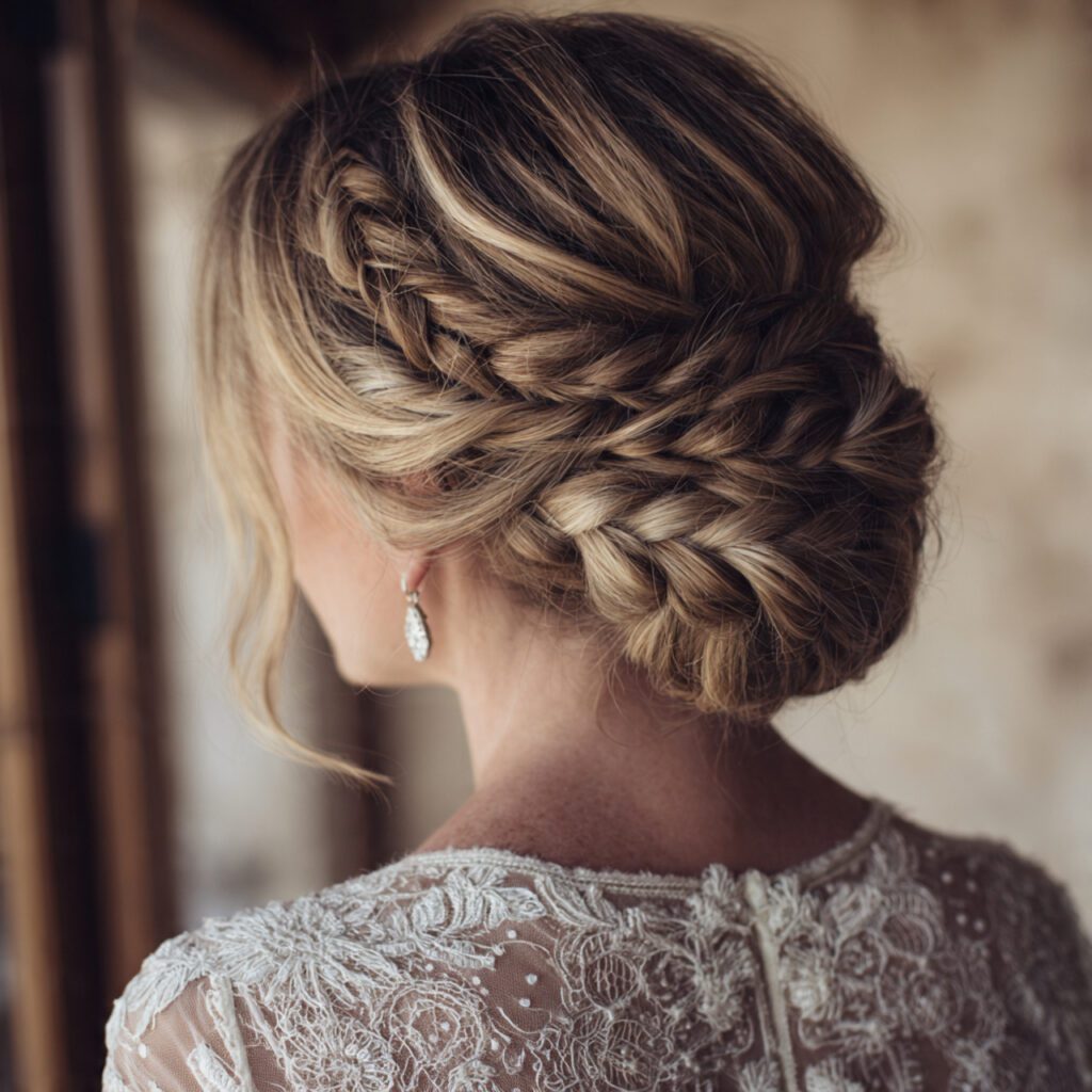 Braided Low Bun for Oval Faces