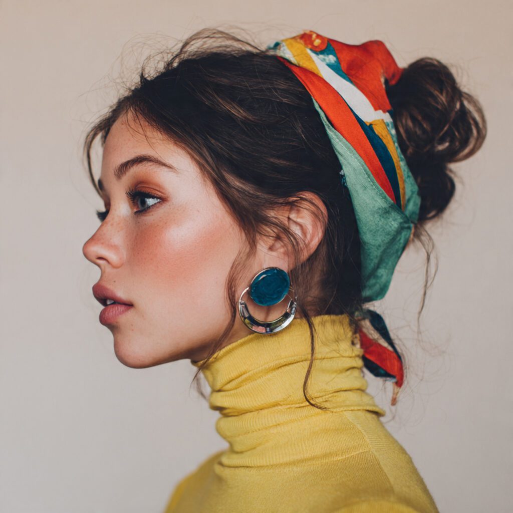 Low Bun with Scarf