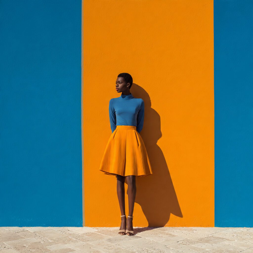 petite_woman_wearing_bold_color_flared_mini_or