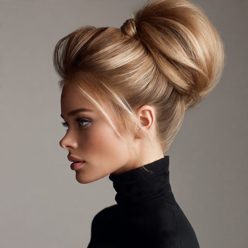 puffed_ponytail_updo_for_thin_hair_teased