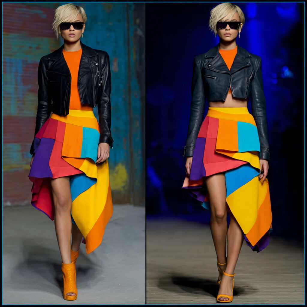 rihanna_inspired_bold_asymmetrical_skirt_uneven_hemline_bright