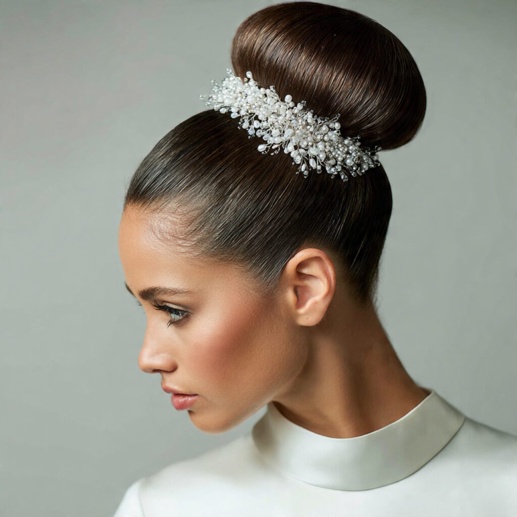 Sleek Bun for Square Faces