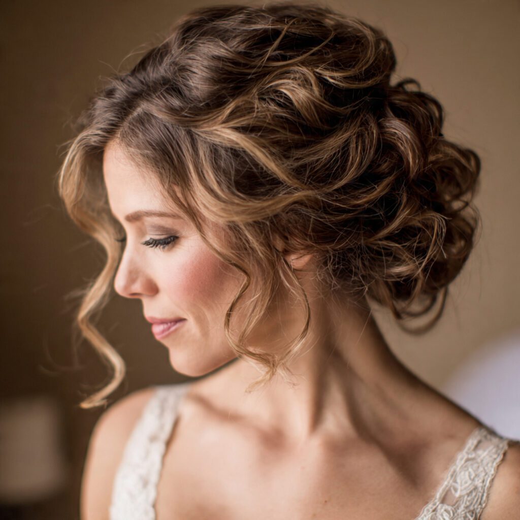 Curly Updo for Heart-Shaped Faces