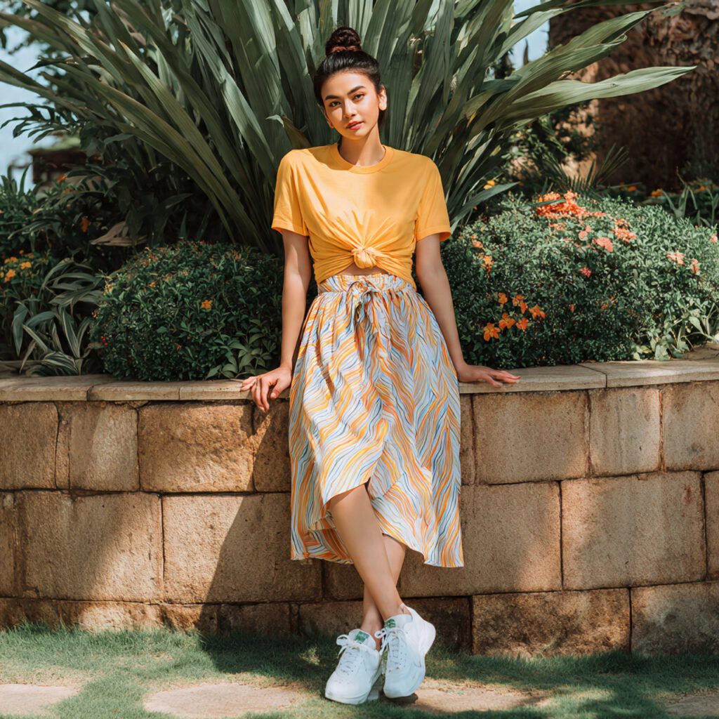 solid_color_knotted_tee_with_floral_or_striped