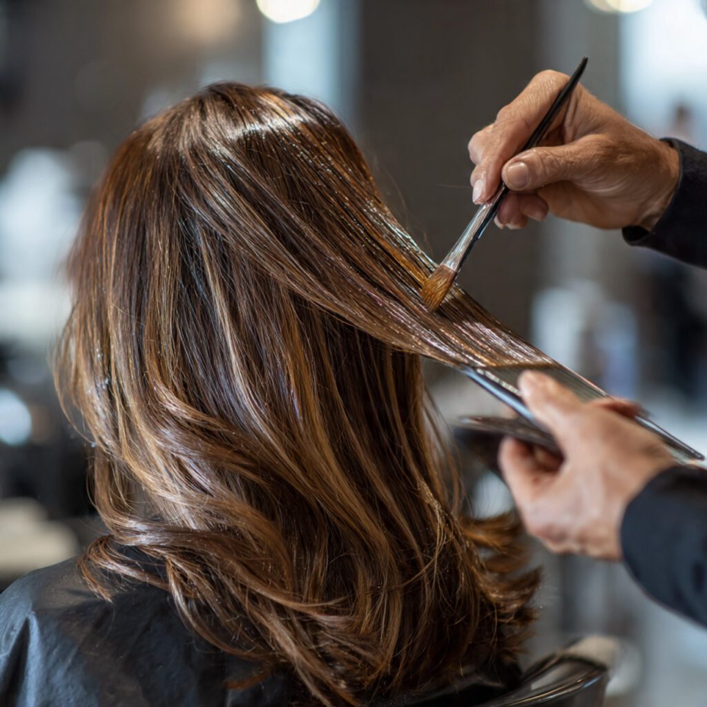 subtle_highlights_being_applied_to_thin_hair