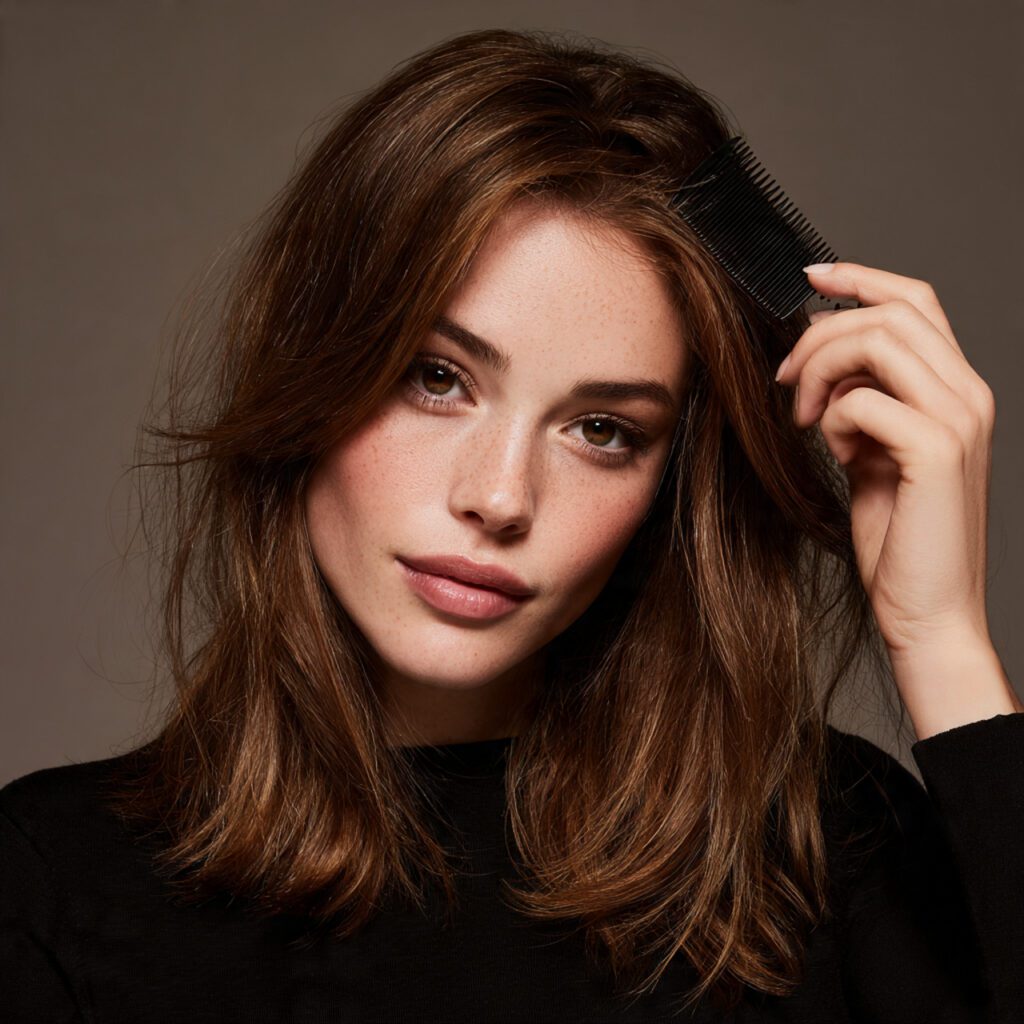 teasing_hair_at_crown_with_fine_tooth_comb