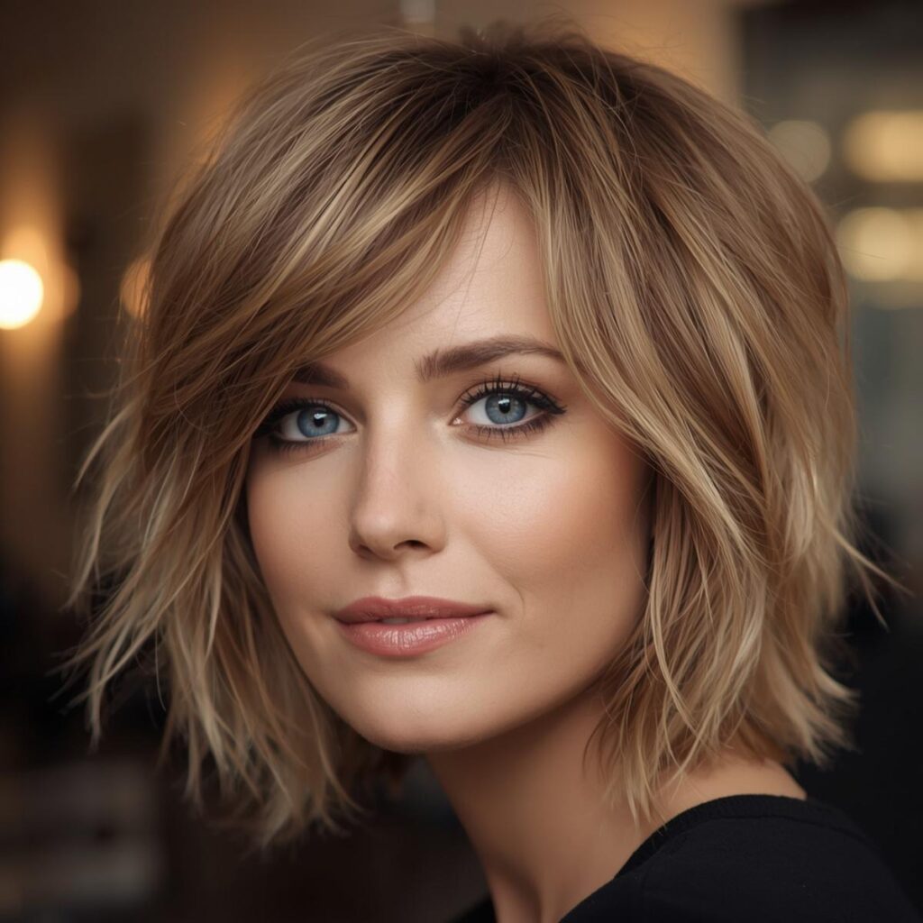 textured bob haircut for women, tousled