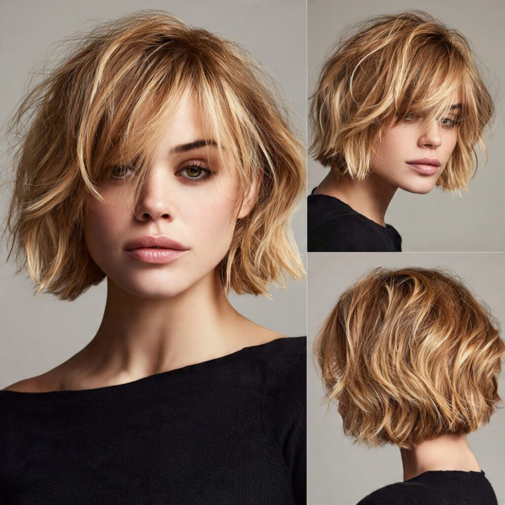 Textured Bob hair style for women