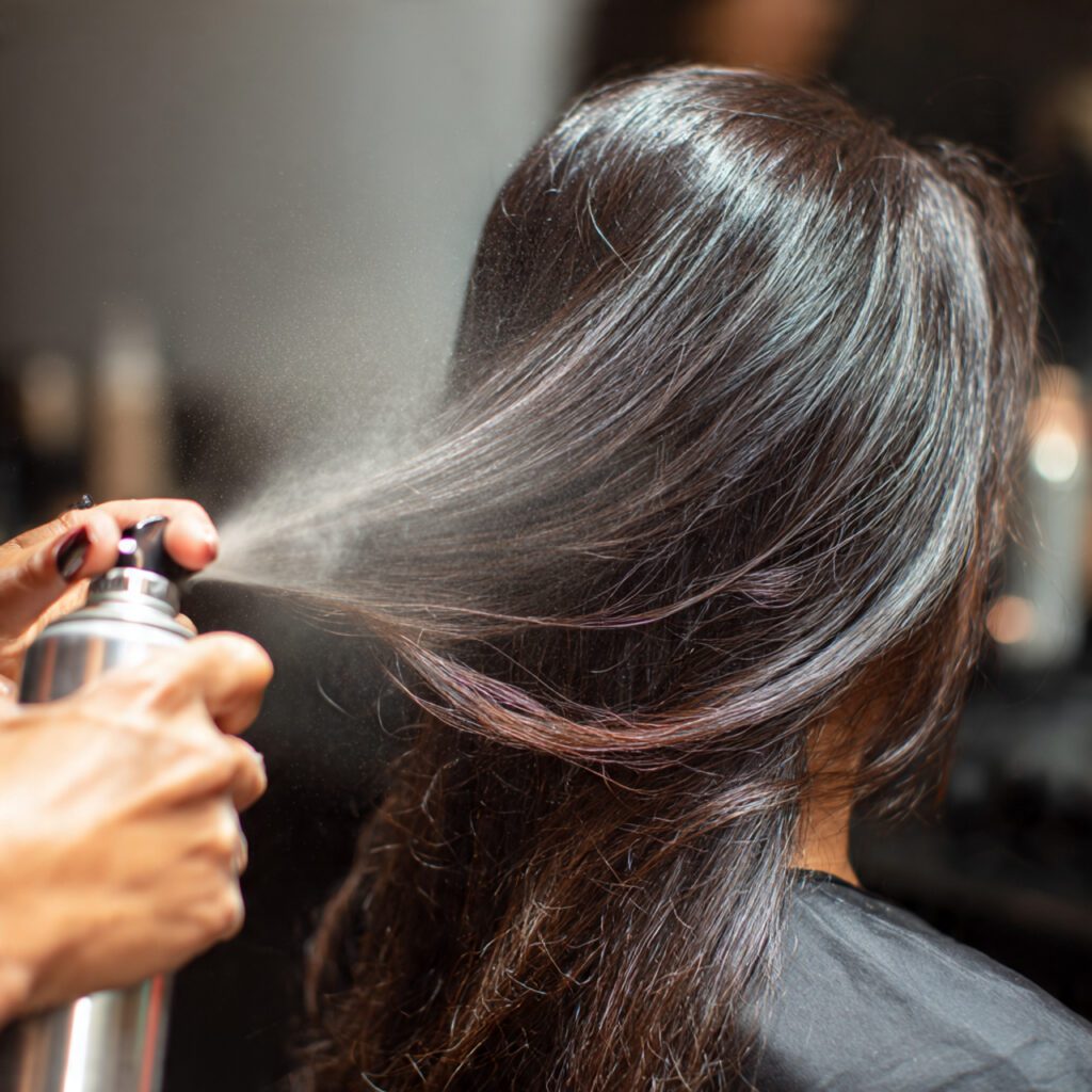thin_hair_being_sprayed_with_heat_protectant