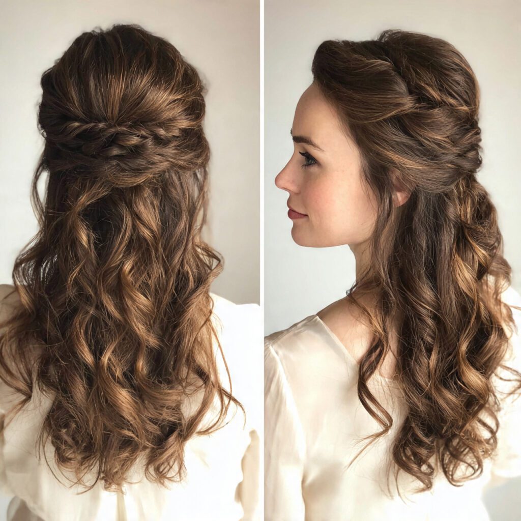 Twisted Half-Up for Heart-Shaped Faces