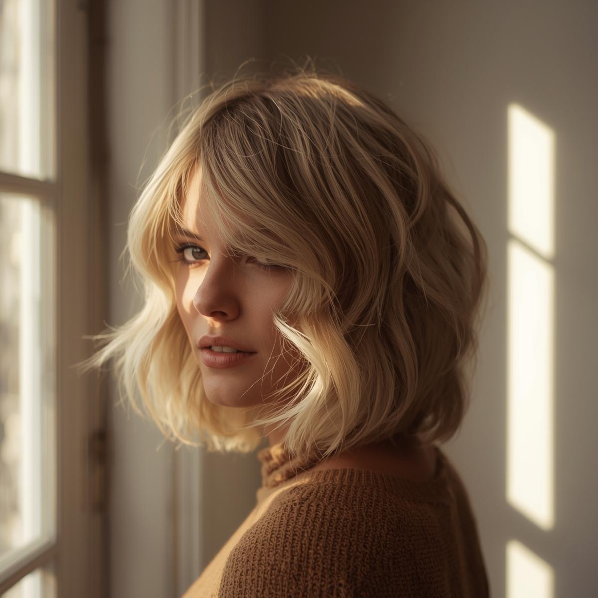 wavy long bob haircut,