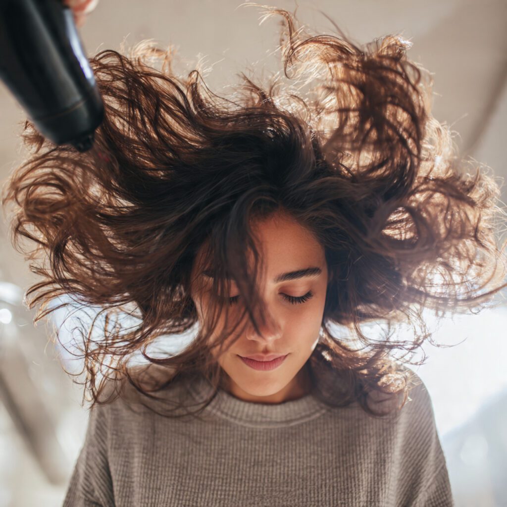 woman_blow_drying_her_hair_upside_down_for