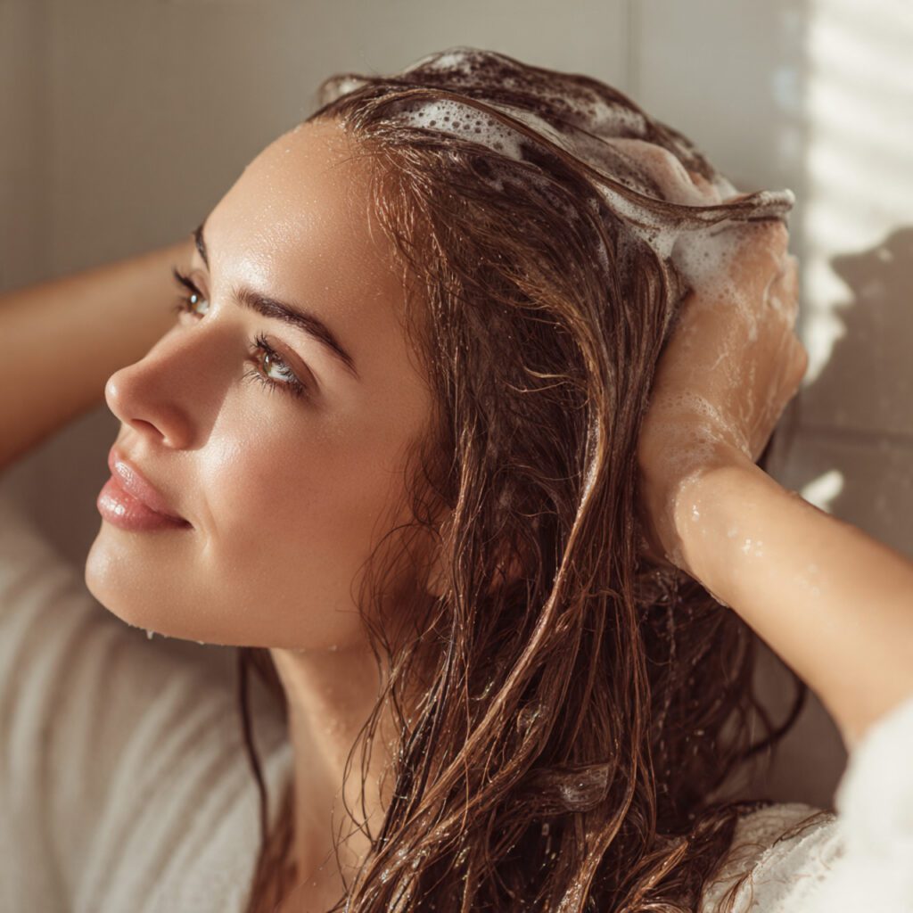 woman_washing_thin_fine_hair_in_a