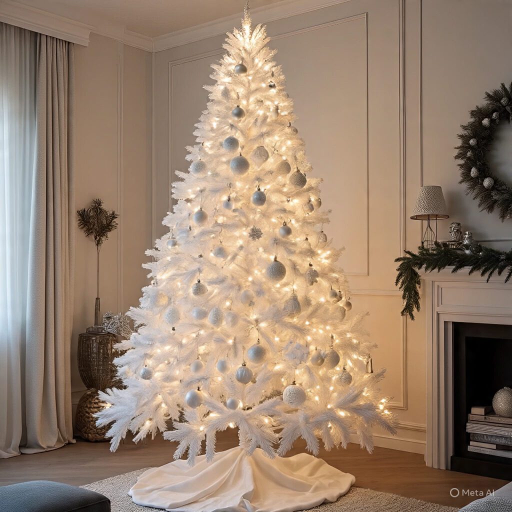 . All-White Christmas Tree