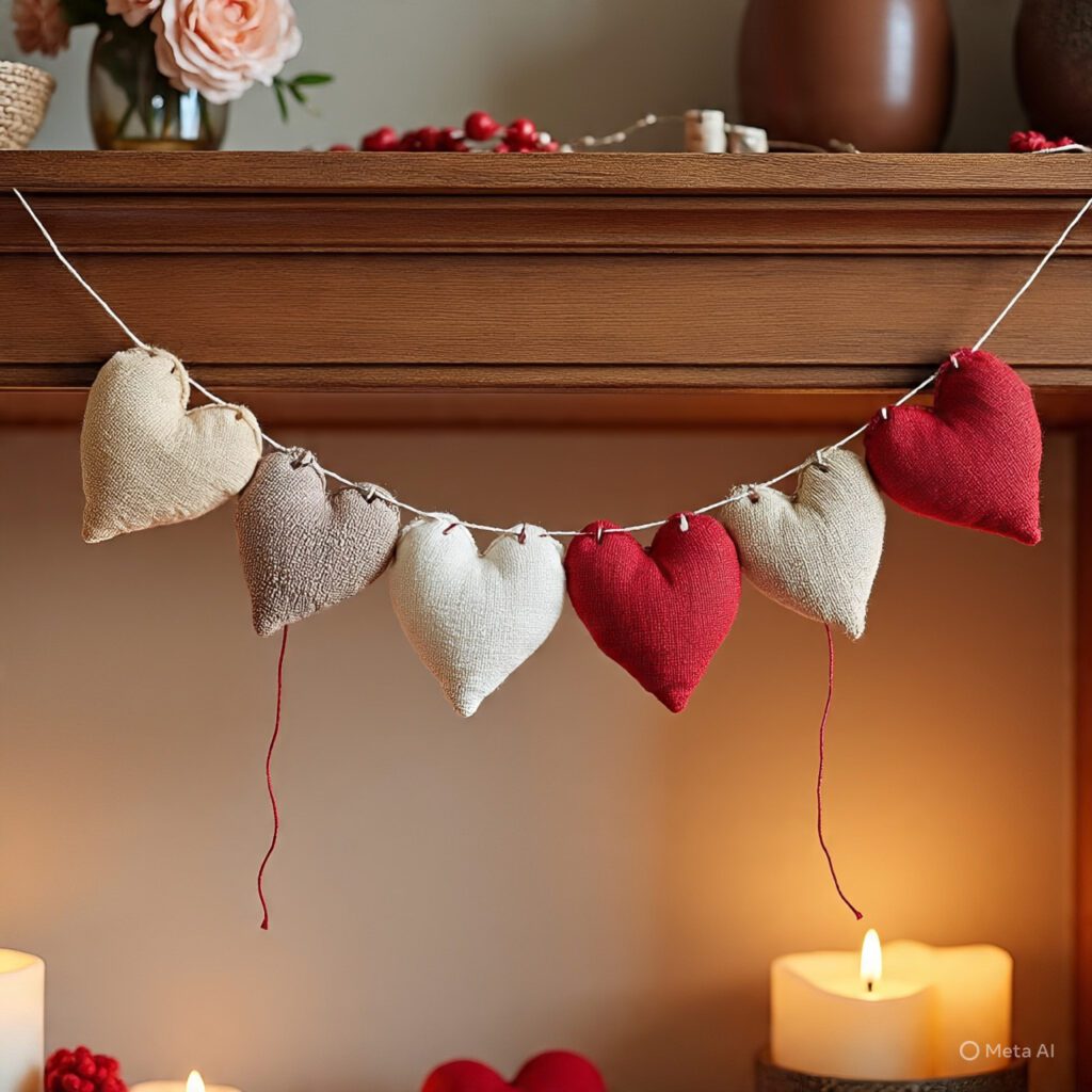 Handmade Valentine Heart Garland
