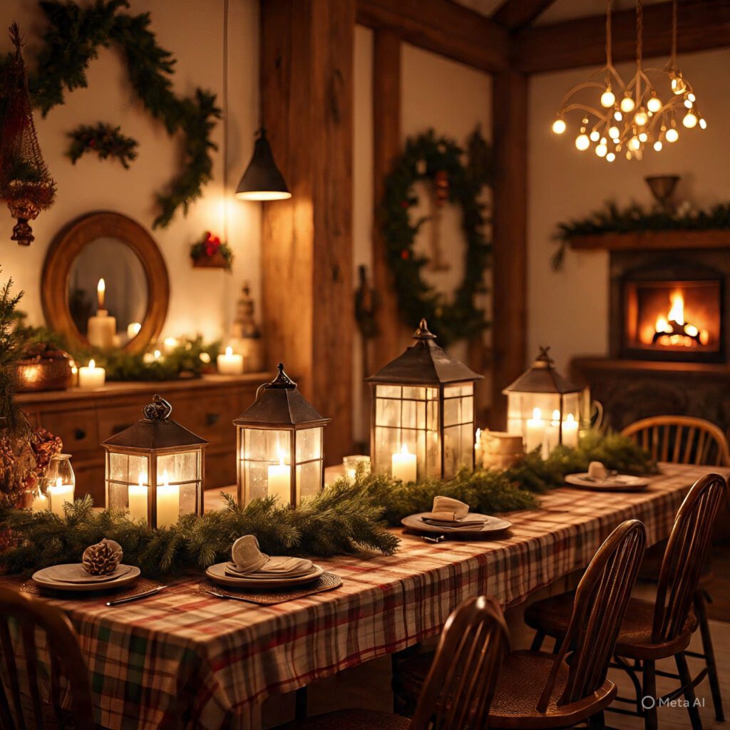 Cozy Farmhouse Christmas Dining Room