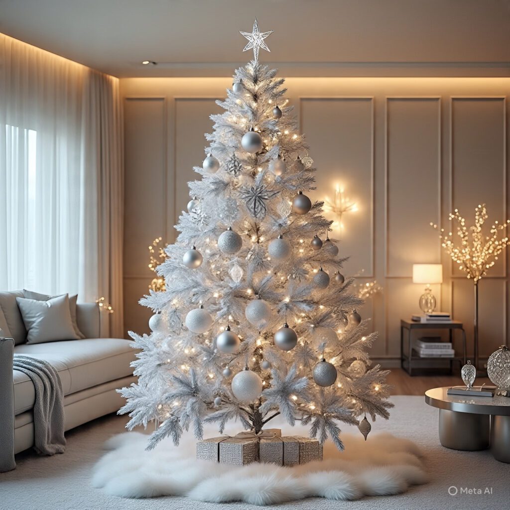 White and Silver Elegant Tree