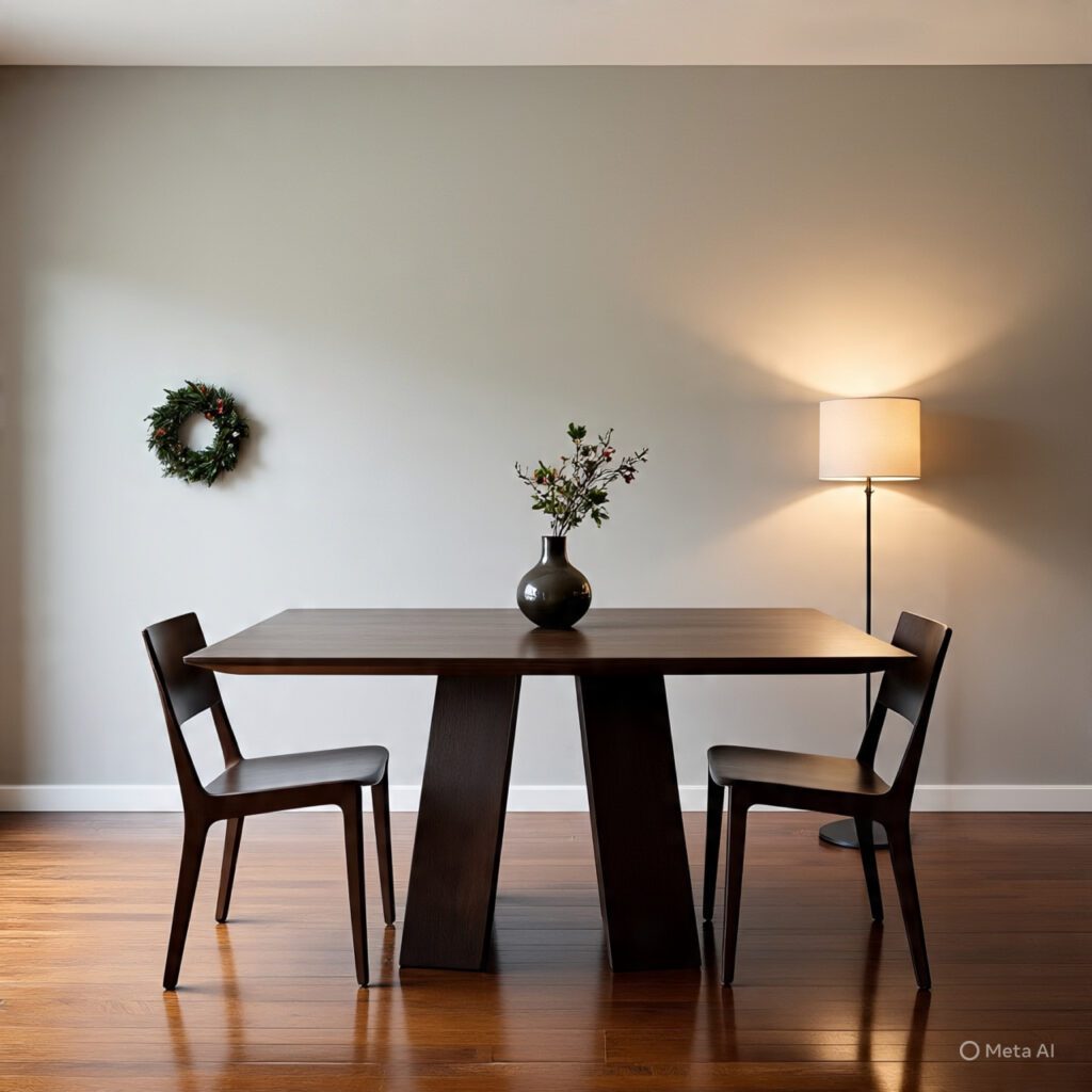 Modern Minimalist Christmas Dining Space