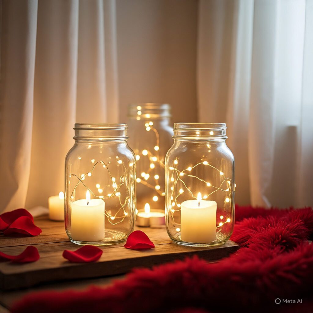 Romantic Mason Jar Light Decor