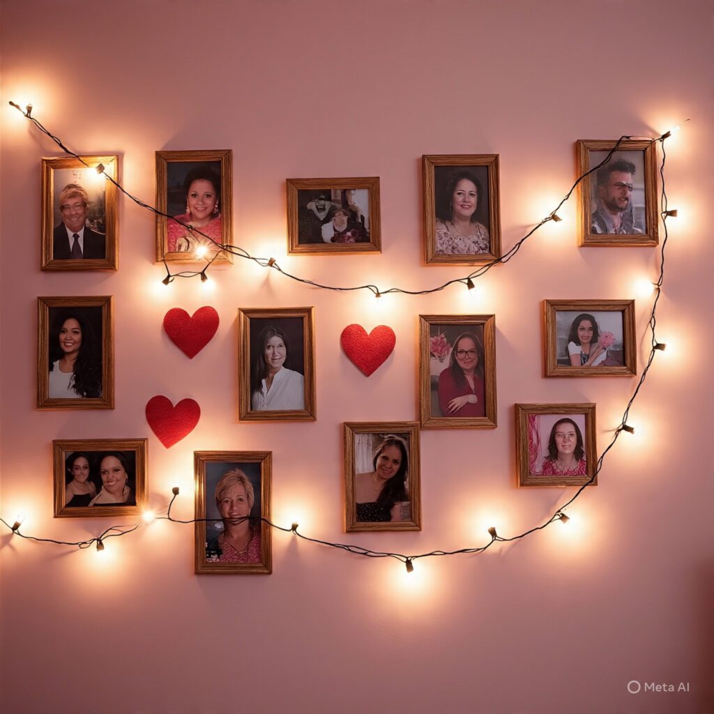 Romantic Photo Display Wall