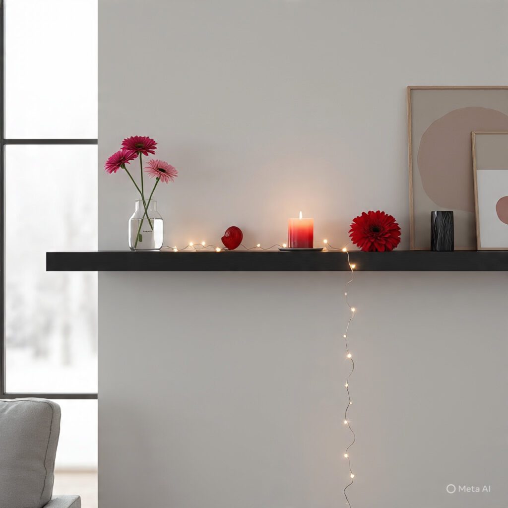 Floating Shelf Valentine Vignette