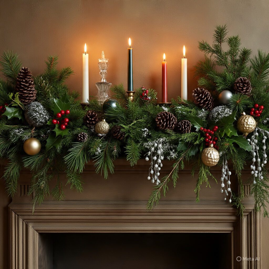 Festive Shelf and Mantel Styling