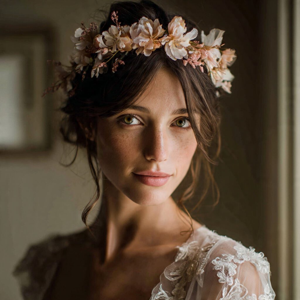 Bridal Hairpieces That Bloom Naturally
