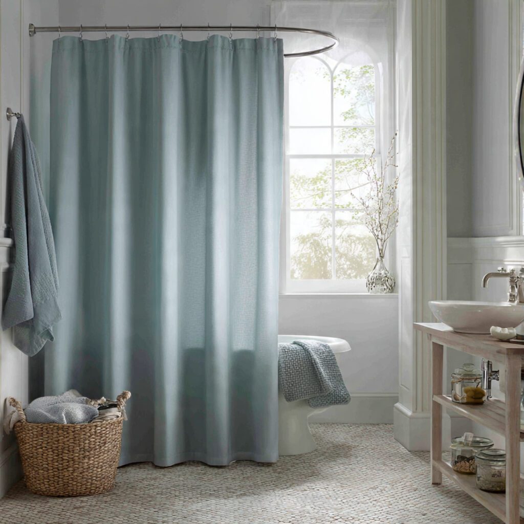 Soft Blue Shower Curtains